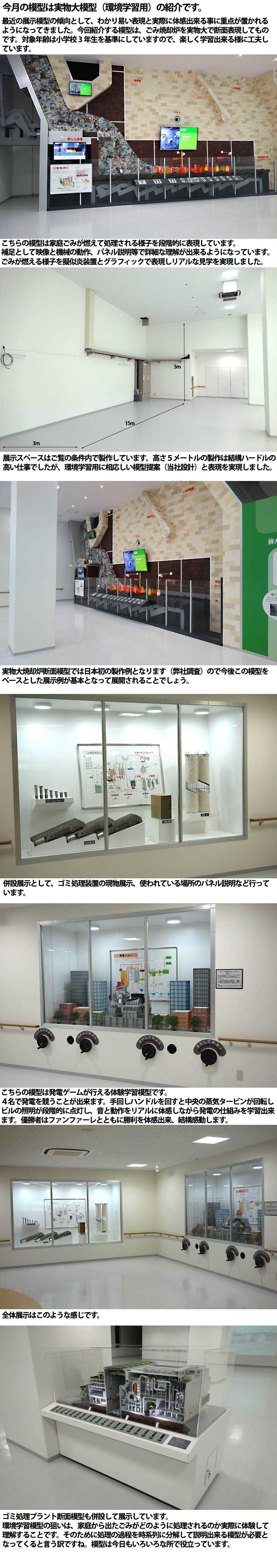 実物大焼却炉断面模型